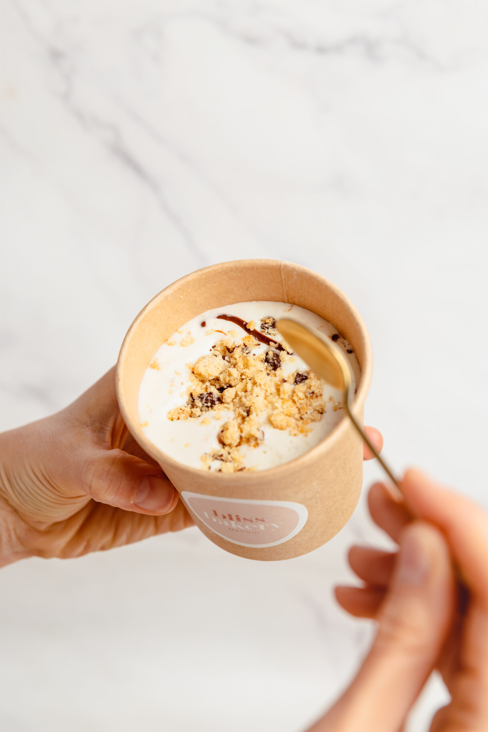 Helado de cookies con nutella